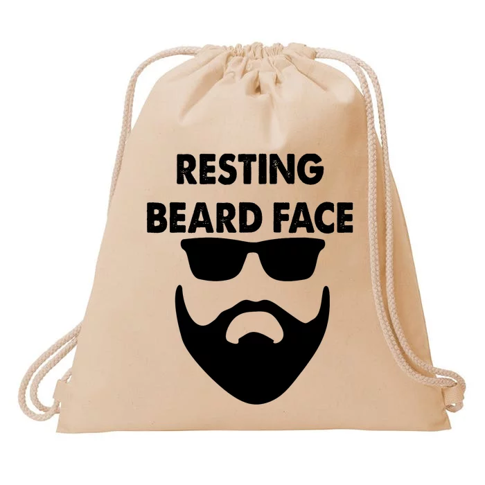 Resting Beard Face Funny Beard Drawstring Bag