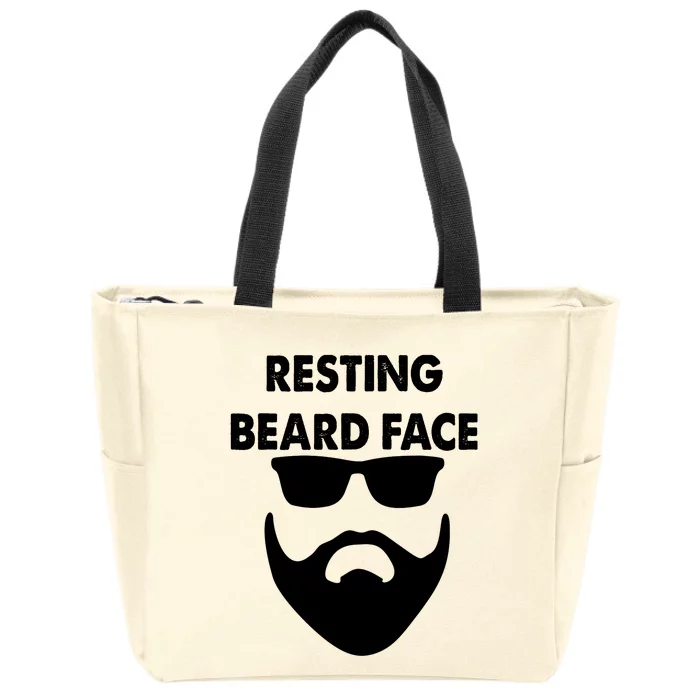 Resting Beard Face Funny Beard Zip Tote Bag