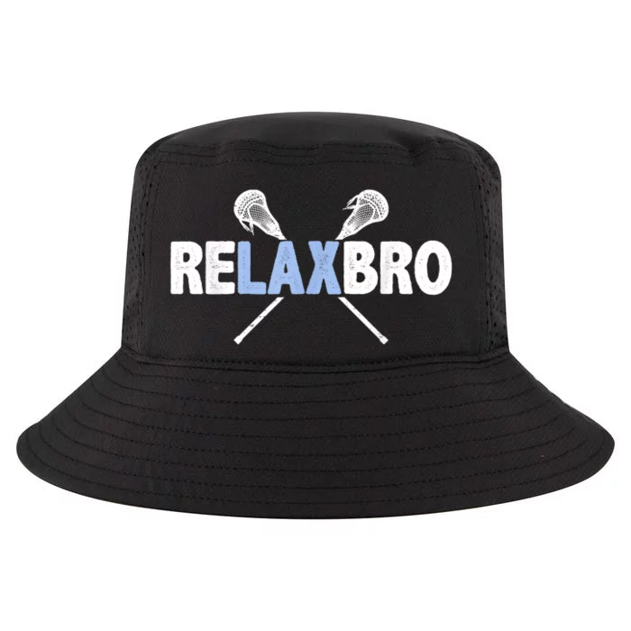 RELAX BRO Funny Lacrosse Player Lax Lover Joke Teen Cool Comfort Performance Bucket Hat