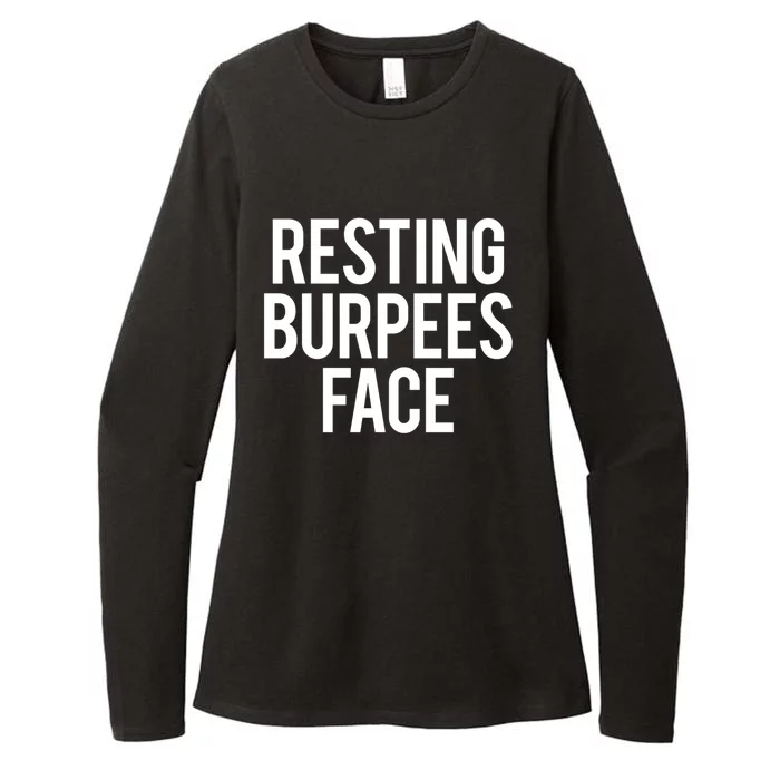 Resting Burpees Face Pun Aerobic Exercise Workout Fitness Gift Womens CVC Long Sleeve Shirt