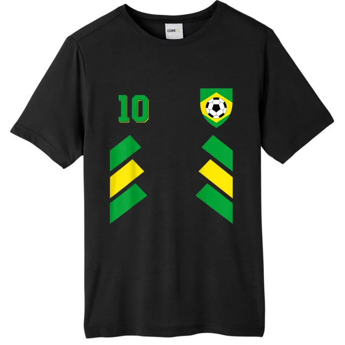 Retro10 Brazilian Football Brazil Soccer Brazil Flag ChromaSoft Performance T-Shirt