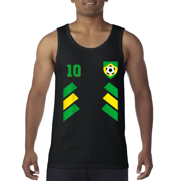 Retro10 Brazilian Football Brazil Soccer Brazil Flag Tank Top