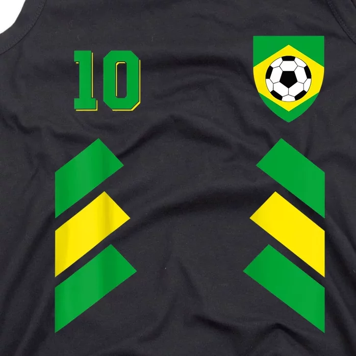 Retro10 Brazilian Football Brazil Soccer Brazil Flag Tank Top