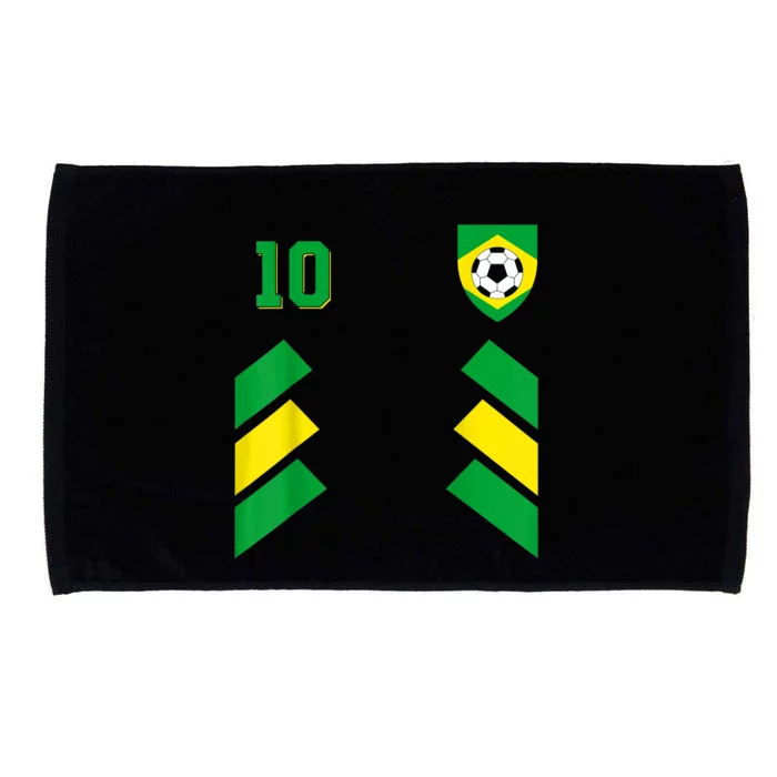 Retro10 Brazilian Football Brazil Soccer Brazil Flag Microfiber Hand Towel