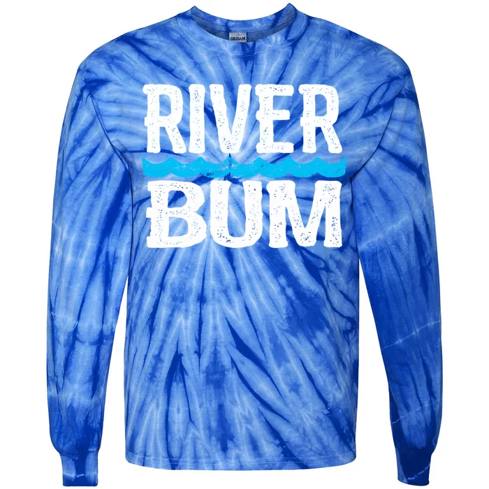 River Bum Floating Funny Gift Float Camping Vacation Rat Funny Gift Tie-Dye Long Sleeve Shirt