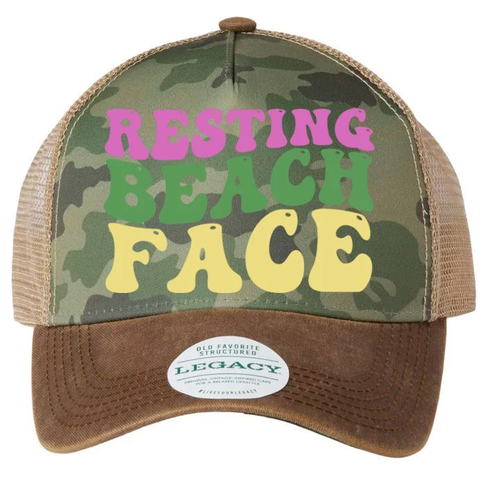 Resting Beach Face Funny Summer Vacation Legacy Tie Dye Trucker Hat