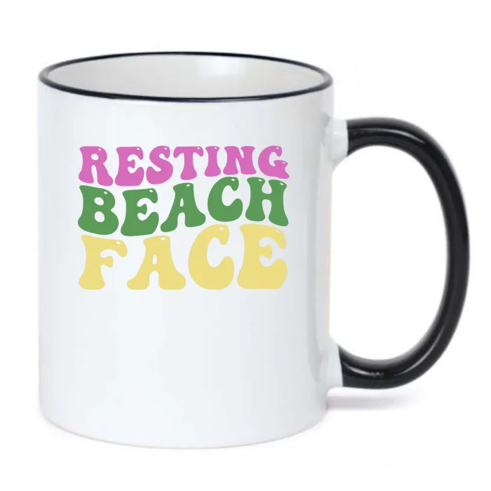 Resting Beach Face Funny Summer Vacation Black Color Changing Mug