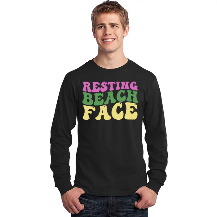 Resting Beach Face Funny Summer Vacation Long Sleeve Shirt