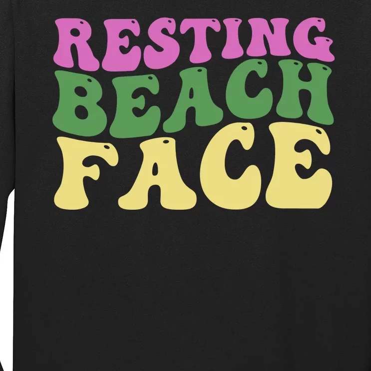 Resting Beach Face Funny Summer Vacation Long Sleeve Shirt