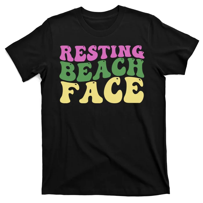 Resting Beach Face Funny Summer Vacation T-Shirt