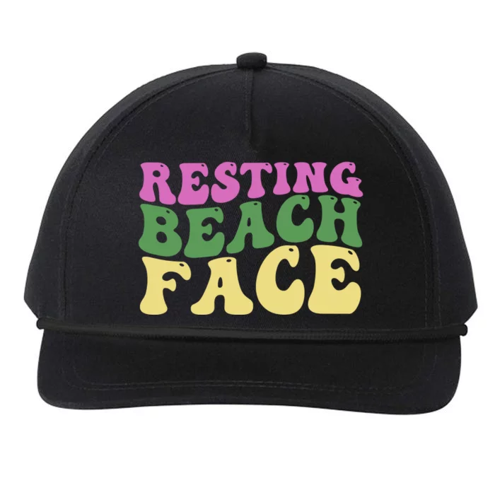 Resting Beach Face Funny Summer Vacation Snapback Five-Panel Rope Hat