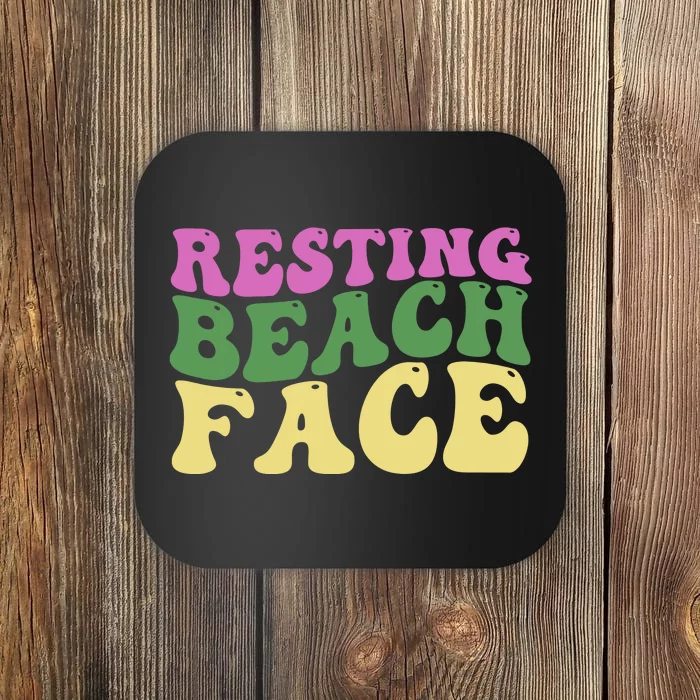 Resting Beach Face Funny Summer Vacation Coaster