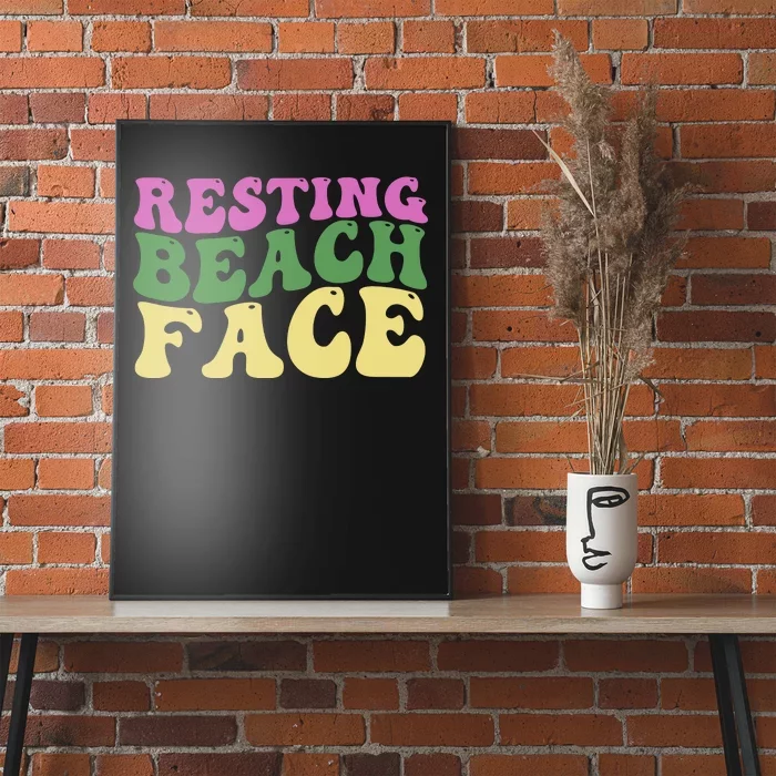 Resting Beach Face Funny Summer Vacation Poster