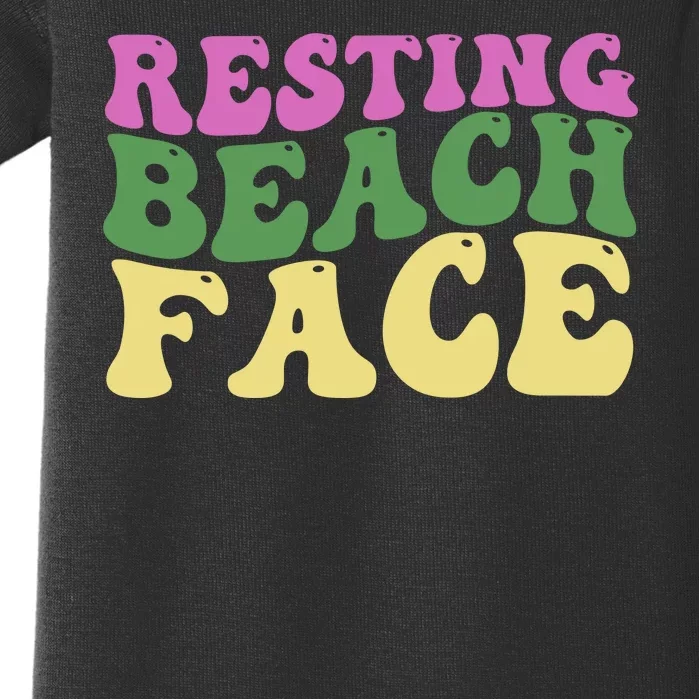 Resting Beach Face Funny Summer Vacation Baby Bodysuit