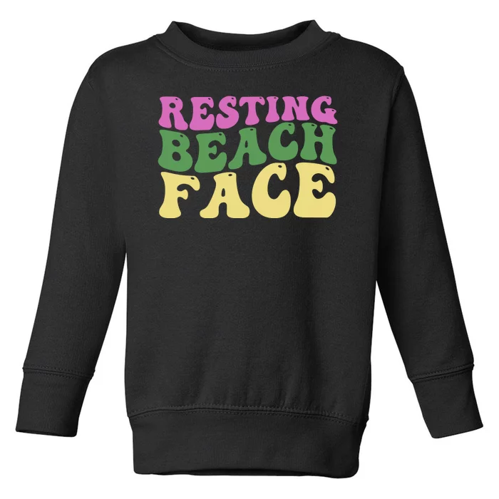 Resting Beach Face Funny Summer Vacation Toddler Sweatshirt