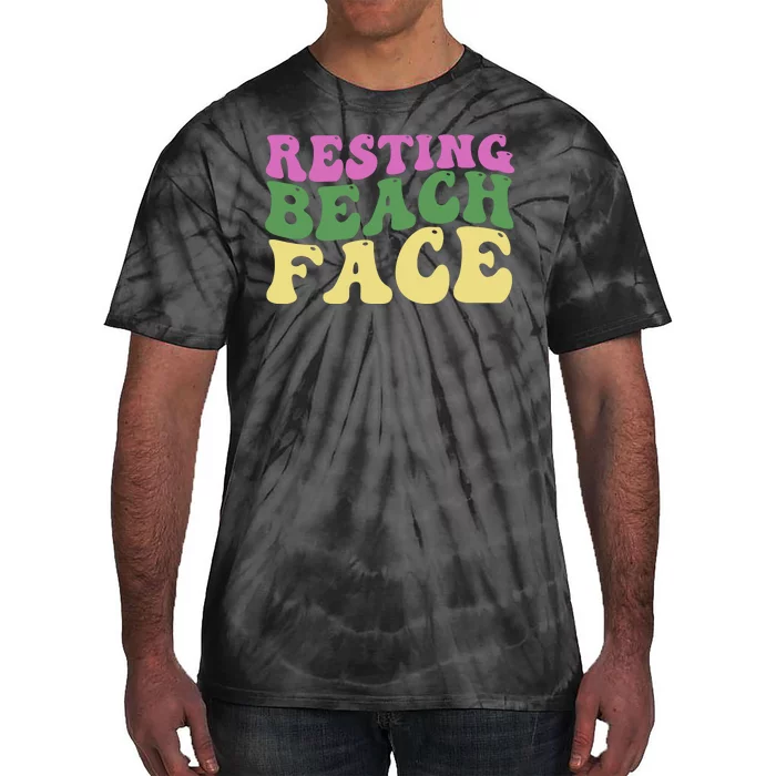 Resting Beach Face Funny Summer Vacation Tie-Dye T-Shirt