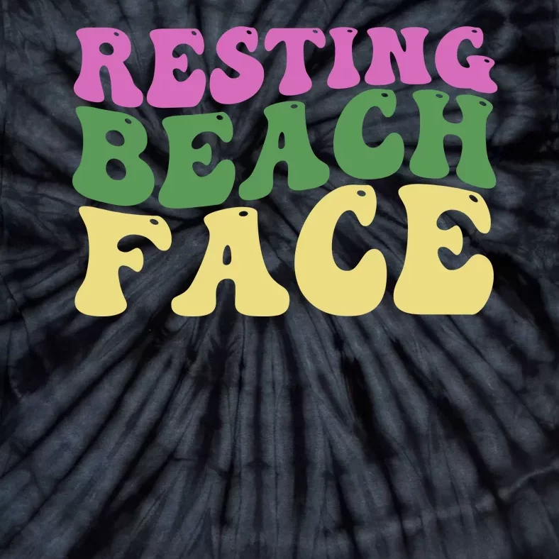 Resting Beach Face Funny Summer Vacation Tie-Dye T-Shirt