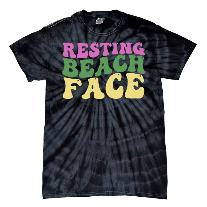 Resting Beach Face Funny Summer Vacation Tie-Dye T-Shirt