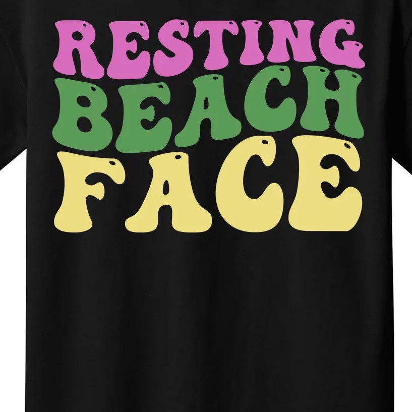 Resting Beach Face Funny Summer Vacation Kids T-Shirt