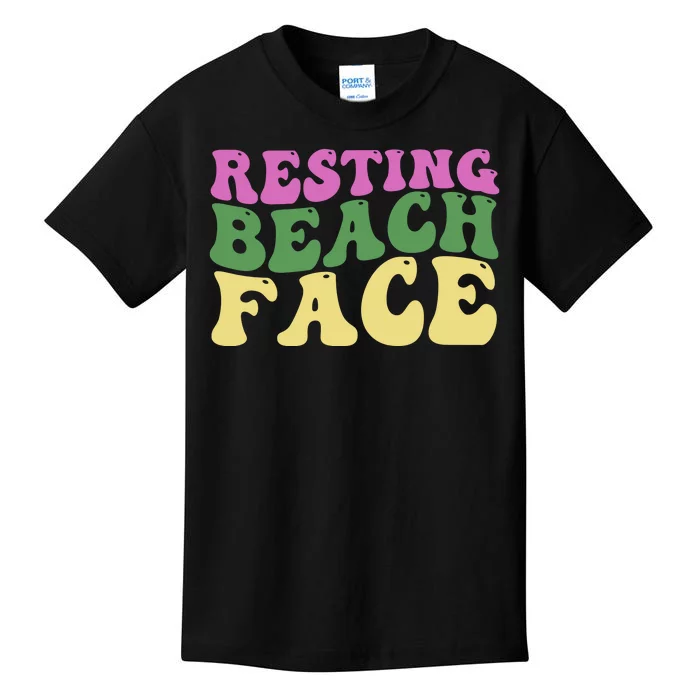 Resting Beach Face Funny Summer Vacation Kids T-Shirt