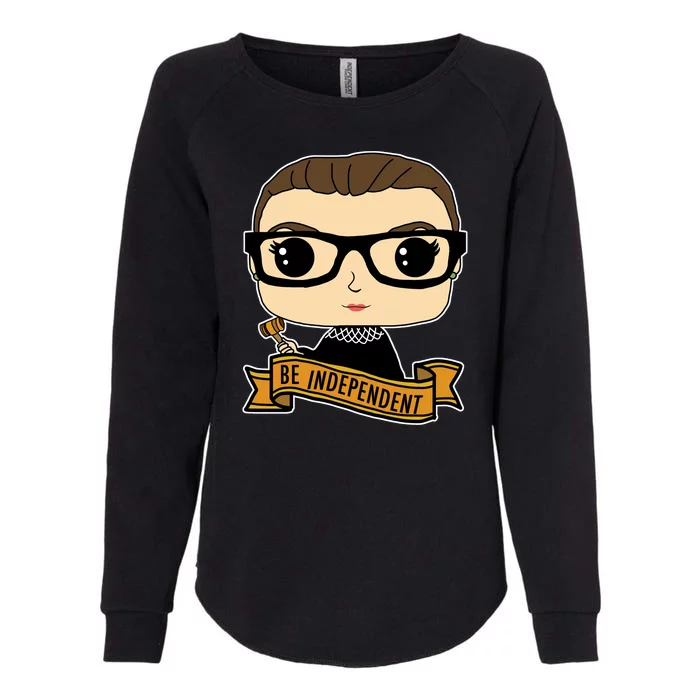 RBG Be Independent Cartoon Ruth Ginsburg Womens California Wash Sweatshirt