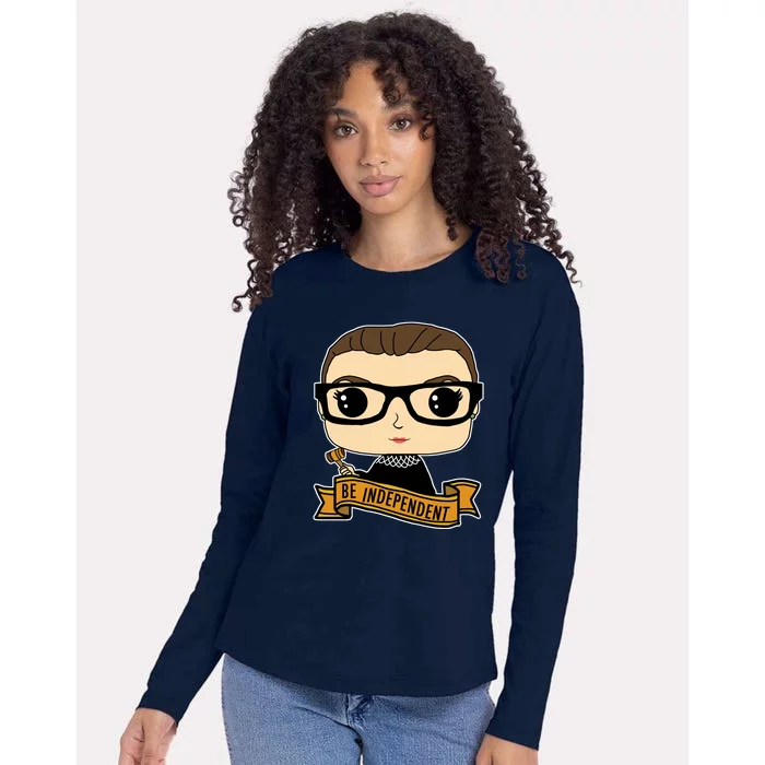 RBG Be Independent Cartoon Ruth Ginsburg Womens Cotton Relaxed Long Sleeve T-Shirt