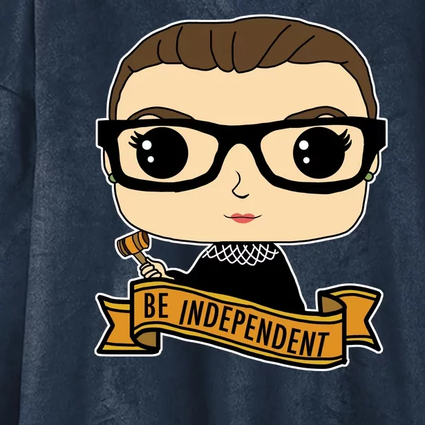 RBG Be Independent Cartoon Ruth Ginsburg Hooded Wearable Blanket