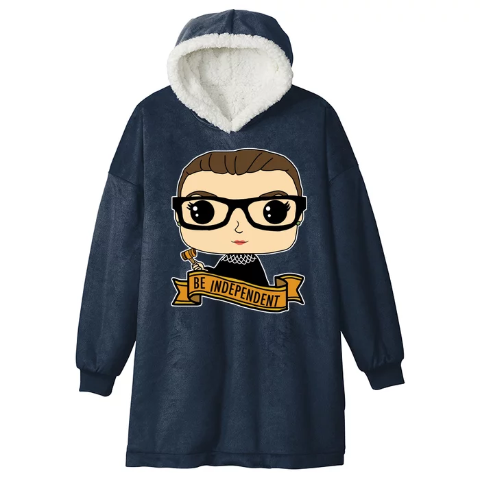 RBG Be Independent Cartoon Ruth Ginsburg Hooded Wearable Blanket