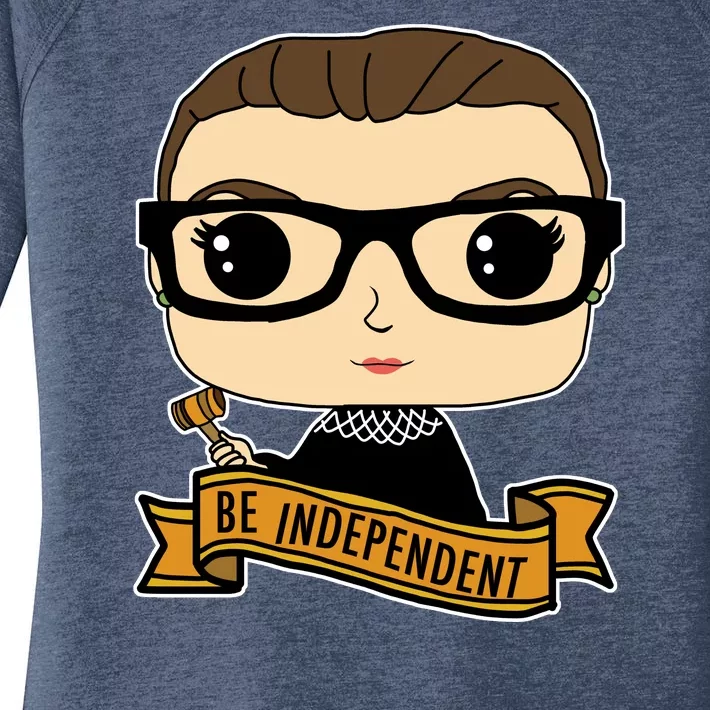 RBG Be Independent Cartoon Ruth Ginsburg Women's Perfect Tri Tunic Long Sleeve Shirt