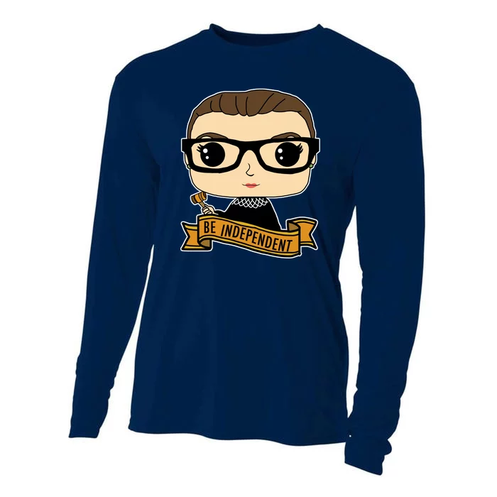 RBG Be Independent Cartoon Ruth Ginsburg Cooling Performance Long Sleeve Crew