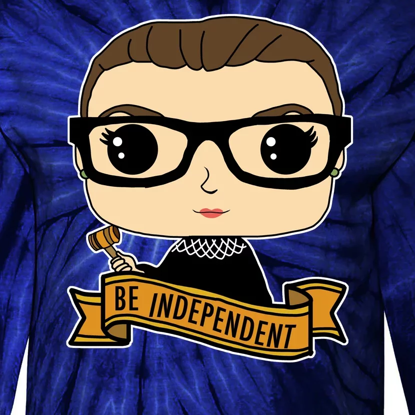 RBG Be Independent Cartoon Ruth Ginsburg Tie-Dye Long Sleeve Shirt