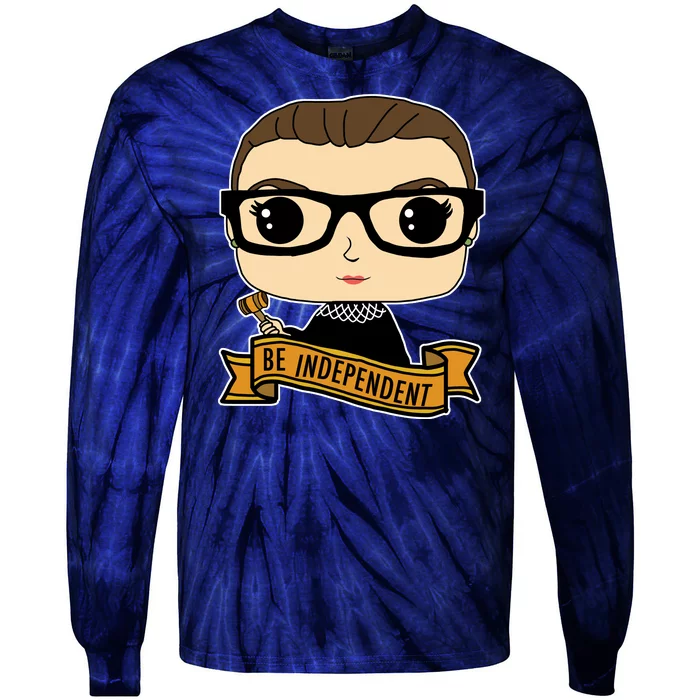 RBG Be Independent Cartoon Ruth Ginsburg Tie-Dye Long Sleeve Shirt