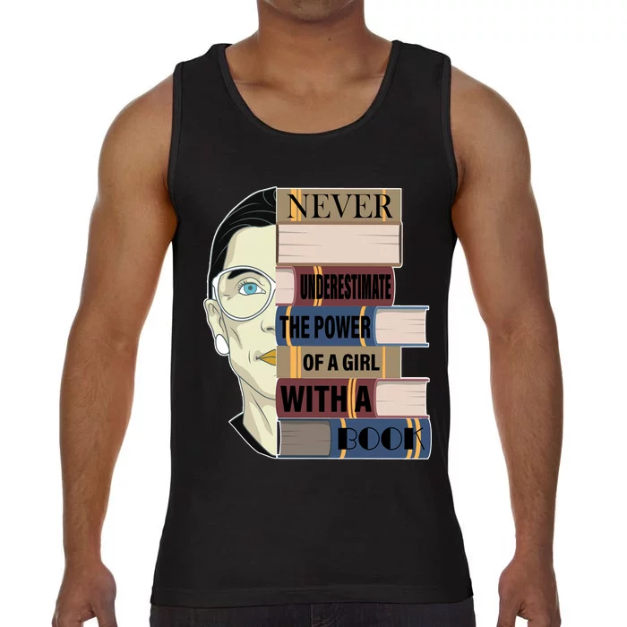 RBG Never Underestimate Power of Girl With Book Comfort Colors® Tank Top