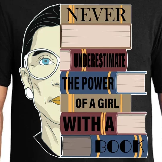 RBG Never Underestimate Power of Girl With Book Pajama Set