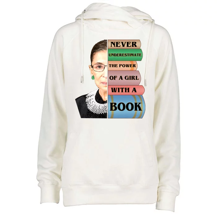 RBG Never Underestimate Ruth Bader Ginsburg Womens Funnel Neck Pullover Hood