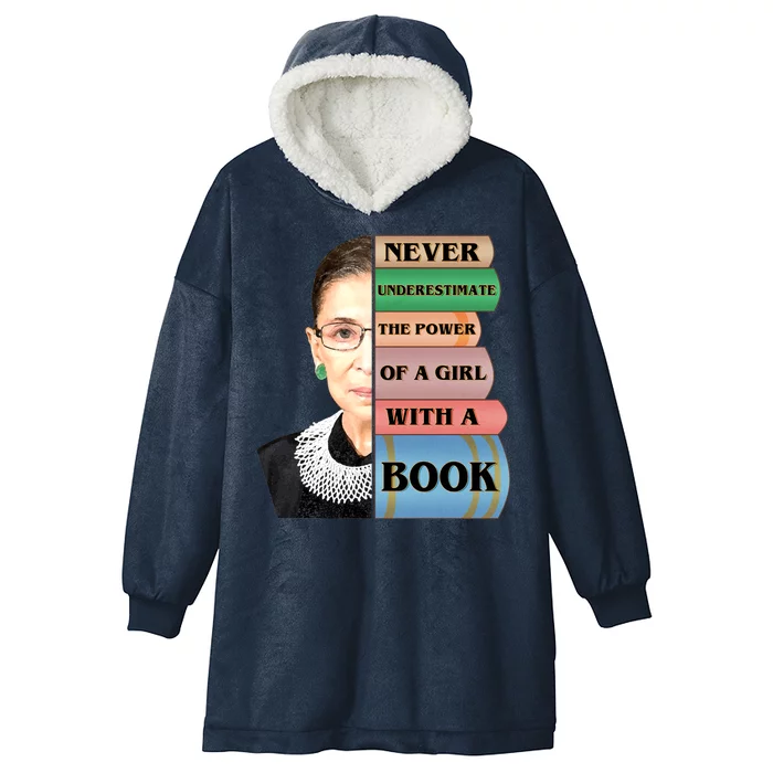 RBG Never Underestimate Ruth Bader Ginsburg Hooded Wearable Blanket