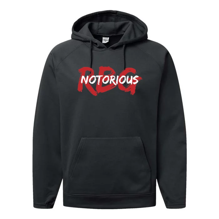 RBG Notorious Logo Ruther Bader Ginsburg Performance Fleece Hoodie