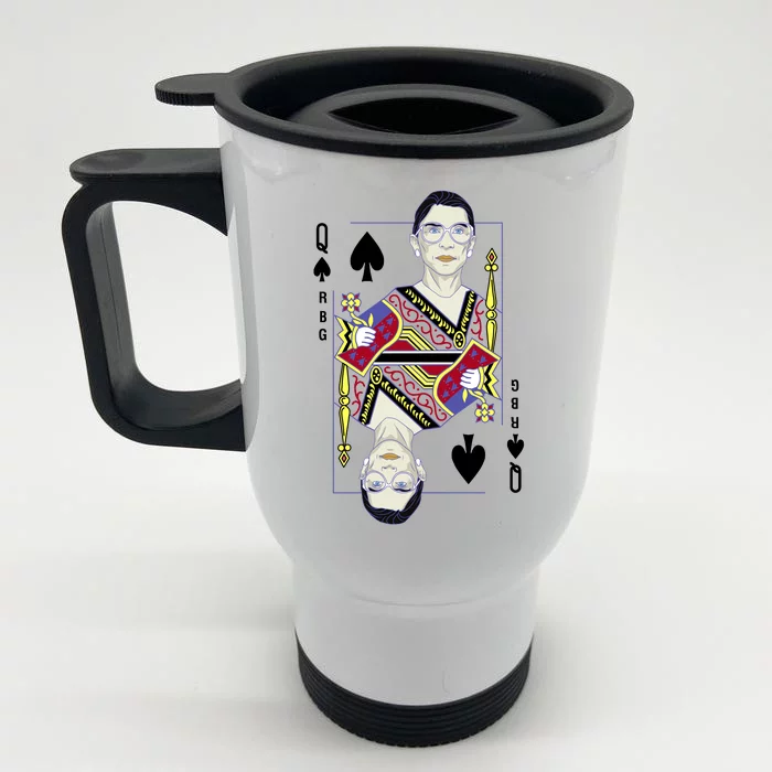 RBG Queen R.B.G. Ruther Bader Ginsburg Front & Back Stainless Steel Travel Mug