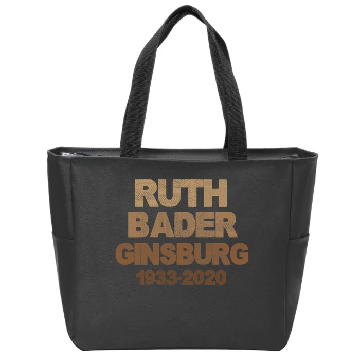 RBG Ruth Bader Ginsburg 1933-2020 Zip Tote Bag