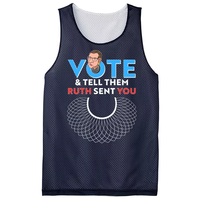 RBG Vote And Tell Them Ruth Sent You RBG Tribute Mesh Reversible Basketball Jersey Tank