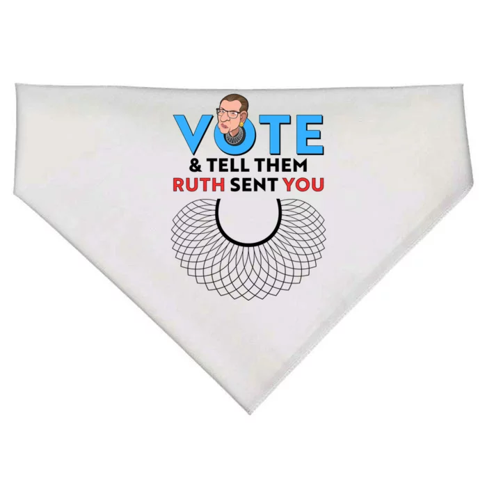 RBG Vote And Tell Them Ruth Sent You RBG Tribute USA-Made Doggie Bandana