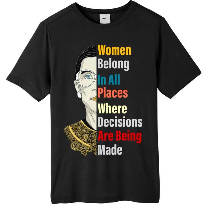 RBG Women Belong In All Places Where Decisions Are Being Made ChromaSoft Performance T-Shirt