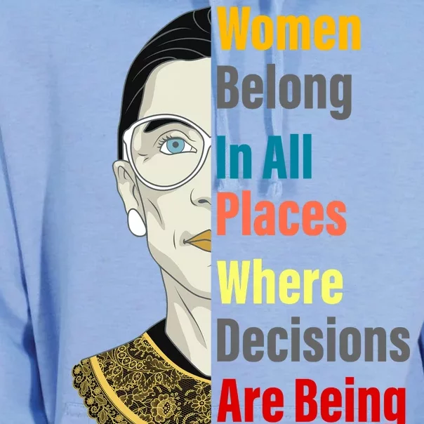 RBG Women Belong In All Places Where Decisions Are Being Made Unisex Surf Hoodie