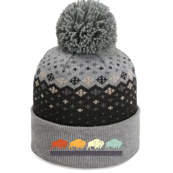 Retro Buffalo Gift The Baniff Cuffed Pom Beanie