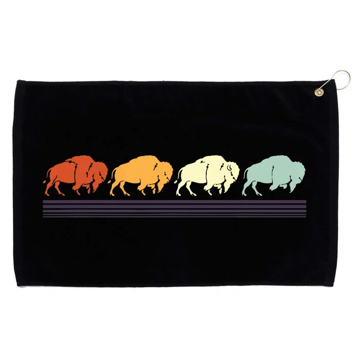 Retro Buffalo Gift Grommeted Golf Towel