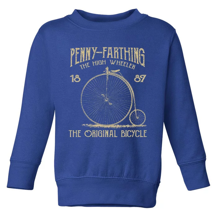 Penny Farthing Bike Retro Vintage Bicycle Cycling Toddler Sweatshirt