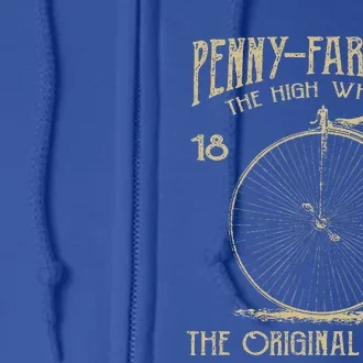 Penny Farthing Bike Retro Vintage Bicycle Cycling Full Zip Hoodie