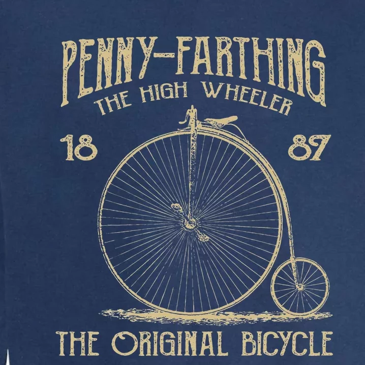 Penny Farthing Bike Retro Vintage Bicycle Cycling Garment-Dyed Sweatshirt