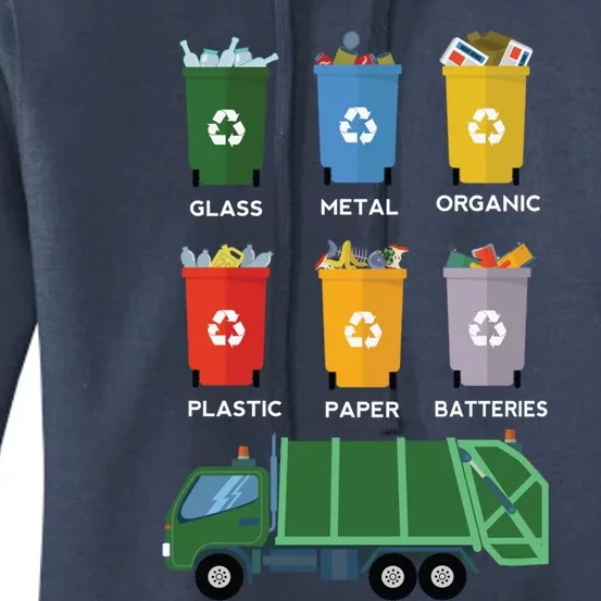 Recycle Bin Garbage Day Waste Aget Garbage Truck Cute Gift Women's Pullover Hoodie