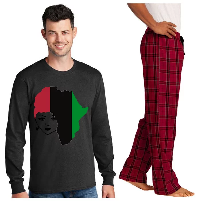 Red Black Green Flag African Queen Hair Black Owned Business Gift Long Sleeve Pajama Set